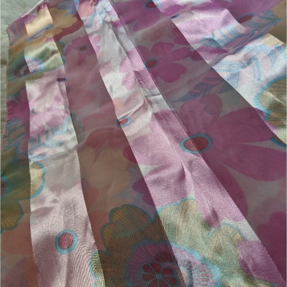 5 for $25! Ladies Scarf Long Satin Pastel Floral - Picture 3 of 3